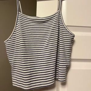 Blue and white crop top